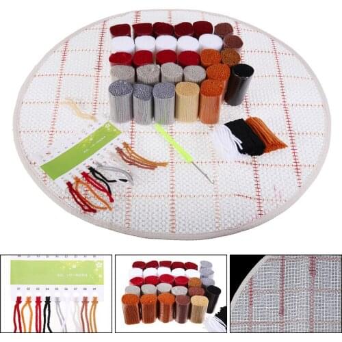 Embroidery Carpet For Needlework Latch Hook Rug Kits DIY Dogs Carpet Full Round Drill Cross Stitch Kits For Home Textile
