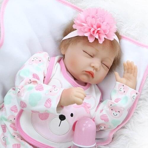 22" baby-reborn girl dolls gift lifelike sleeping newborn babies children new year gift bebe toys boneca reborn realista