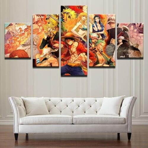 Wall Art Canvas Painting Posters Home Decor HD Prints Pictures 5 Pieces Anime Characters Living Room Modular Decoration