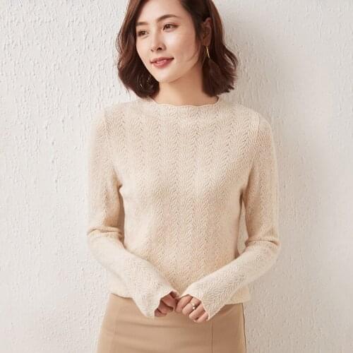 New spring and autumn 100% cashmere knitted womens turtleneck pullover sweater all-match solid color soft warmth casual loose