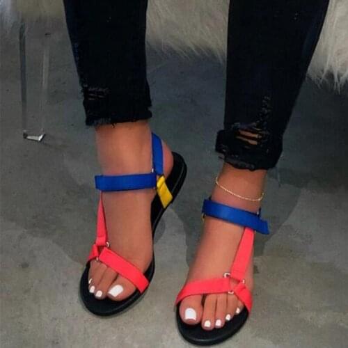 Women Sandals Light Breathable Summer Shoes For Women Peep Toe Flat Woman Sandals Back Strap Mujer Shoes Outdoor Leisure Sandal