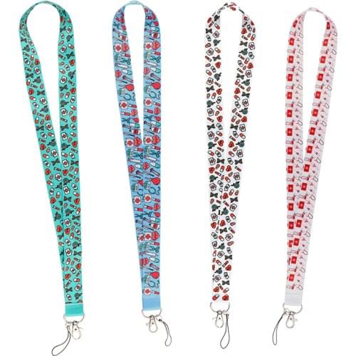 MD926 DMLSKY Cartoon Medicine Lanyard for Neck Strap Lanyard Card Badge Holder Keychain Hang Rope Doctor Nurse Accessories