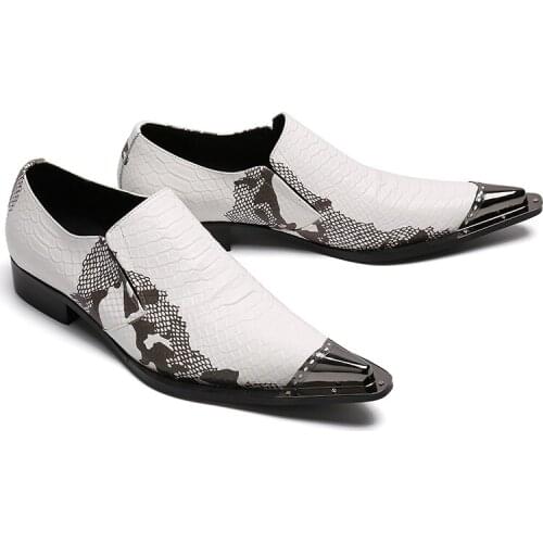 Stylish White Casual Men Flats Oxfords Plus Size 38-46 Mens Genuine Leather Shoes Brand New Business Party Wedding Dress Shoes