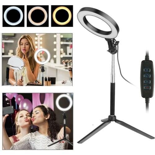 New Arrival 3 In 1 LED Ring Light Dimmable 5500K Lamp Photography Camera Photo Studio Phone Video Ring Lights Camera With Tripod