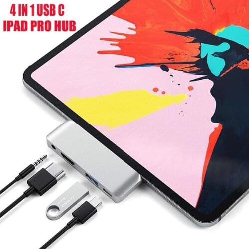 USB Type-C Mobile Pro Hub Adapter With USB-C PD Charging USB 3.0 & 3.5mm Headphone Jack For 2020 iPad Pro Tablet Hub