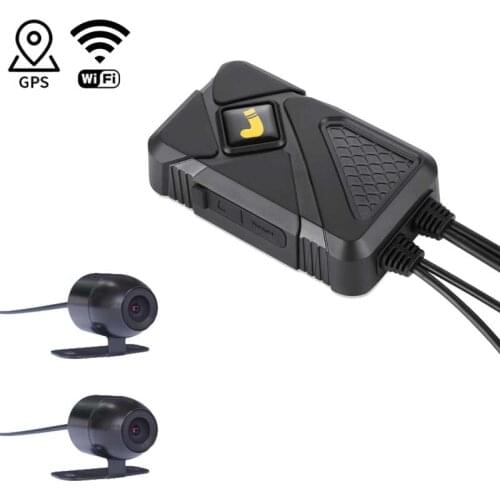 Brandoo Motorcycle Dash Cam FHD 1080P Dual DVR WiFi GPS Camera No Screen Safe Driving Recorder G-sensor Black Box