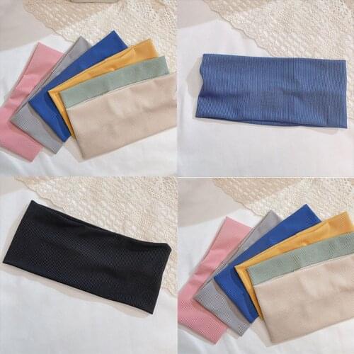 Women Headband Solid Color Cloth Wide Turban Knotted Headwrap Girls Hairband Hair Accessories Scrunchies Ice Silk Headband