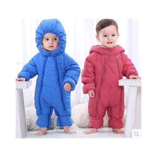 Winter baby romper thickened newborn clothes down jacket long-sleeved warm clothes