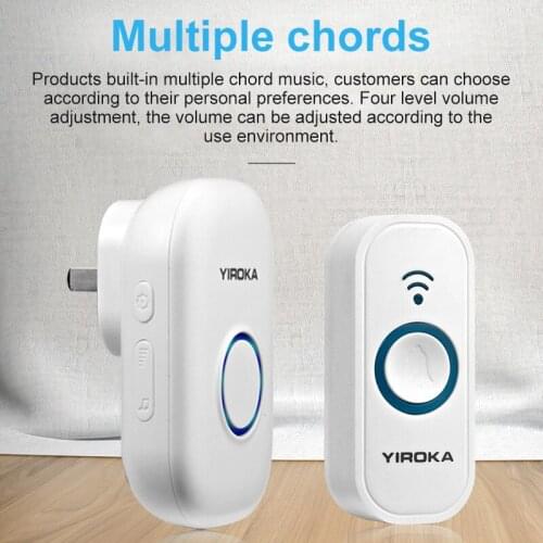1/5pcs Wireless Doorbell Smart Remote Control Doorbell Long Distance Four-level volume adjustment Multiple polyphonic music