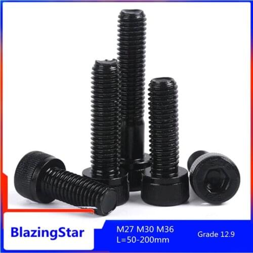 1PCS M27 M30 M36 Grade 12.9 Hexagon Hex Socket Head cap Allen Bolt Screw L=50-200mm