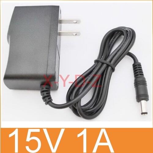 100PCS High quality DC 15V 1A IC program AC 100V-240V Converter Switching power adapter Supply US Plug DC 5.5mm x 2.1mm