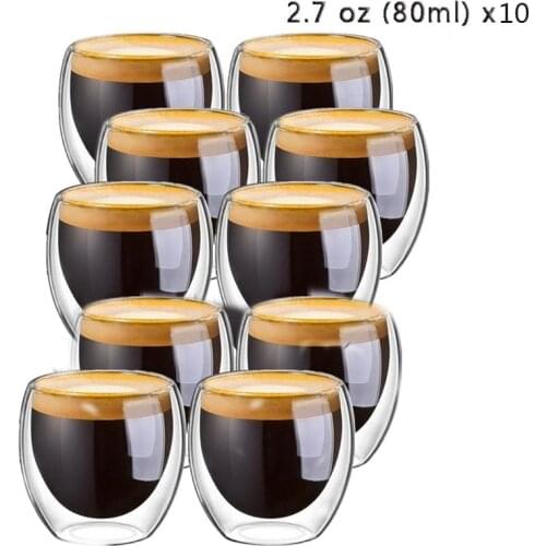 3pcs/6pcs Heat-resistant Shot Glass Double Wall Layer Cup Set Handmade Tumblers Wine Beer Whiskey Drinkware Milk Coffee Tea Mug
