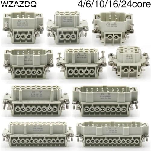 4/6/10/16/24 core heavy-duty connector HDC-HE male connector and female connector 16A500v aviation plug core