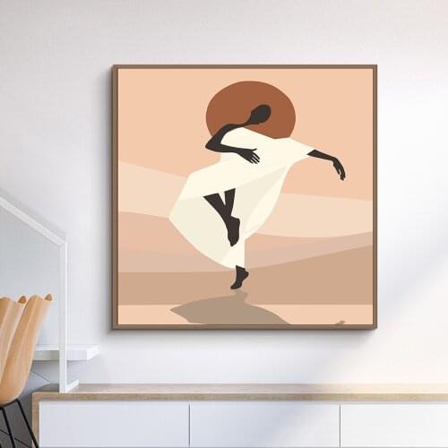 Abstract Dancing Girl Painting on Canvas Wall Pop Art Picture Printed And Poster For Living Room Home Coffee Decoration