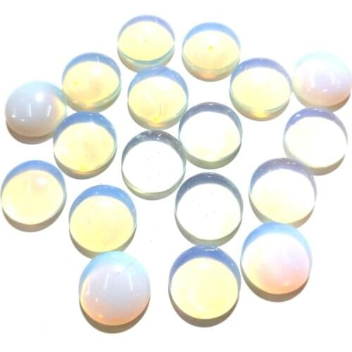 Natural Stone Opal Cabochon Beads 12 14 16 18 20mm Round No Hole Loose Beads For jewelry making DIY Ring Necklace accessories