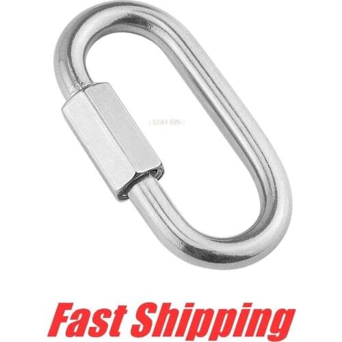 304 stainless steel Quick Link Lock Ring Hook Chain Rock climbing mountaineering buckle Carabiner Oval Screwlock