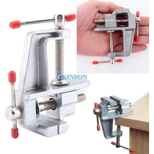 DHL 200PCS New 3.5" Aluminum Mini Small Jewelers Hobby Clamp On Table Bench Vise Tool (Size: as the picture show)