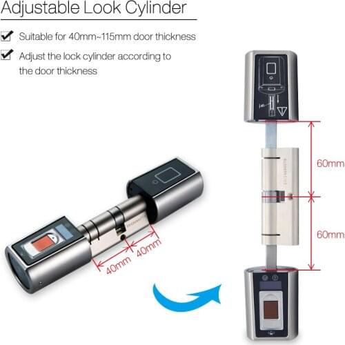 New L5SR-Plus Keyless door lock Digital APP control Fingerprint door lock electronic door Lock Cylinder 50-120mm