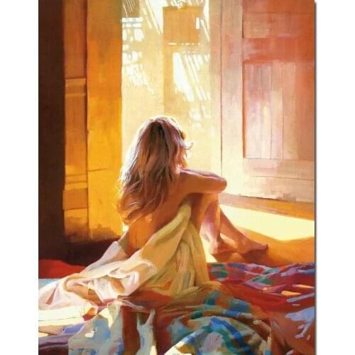 Figure Art Oil Paintings For Bedroom Nude Woman Hand Painted Canvas Artwork Modern Romantic Wall Decor The Saturday Afternoon