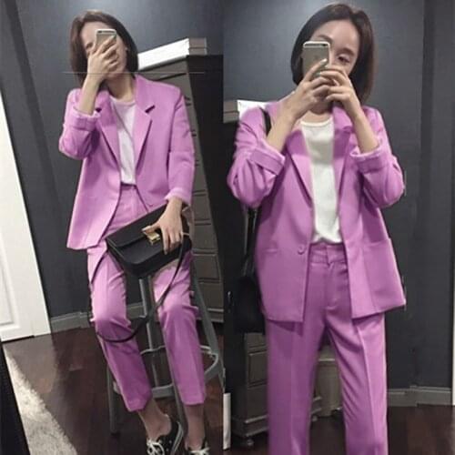 2 piece sets womens outfits spring and autumn suit women loose casual temperament office lady OL fashion suit