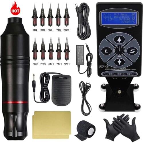 Tattoo Machine Kit Rotary Pen With HP-2 Hurricane Tattoo Power Permanent Makeup Tattoo Machine Gun Set for Tattoo Body Art