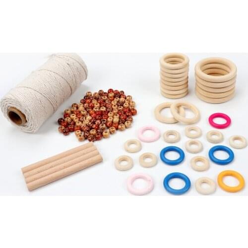 Unfinished Wooden Beads Natural Wood Teething Bead Jewelry Making Handmade For DIY Jewelry Free Shipping