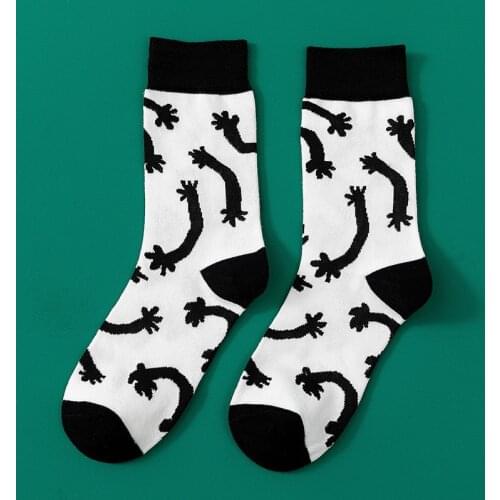 Cartoon socks funny cool kawaii white soft harajuku woman chaussette femme happy designer cute meias women socken cotton sock