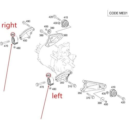 Car Engine support Suitable for W246mer ced es-be nzW176 W169 W245 A180 B200 Engine foot rubber Engine bracket
