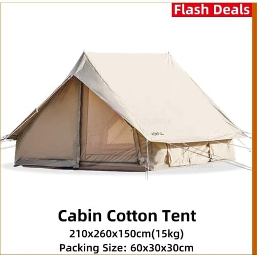 HOMFUL Camping Tent Cabin Cotton Tent Large Space Outdoor Picnic Windproof Family Party Hunting Nature Hike Non-inflatable Tent
