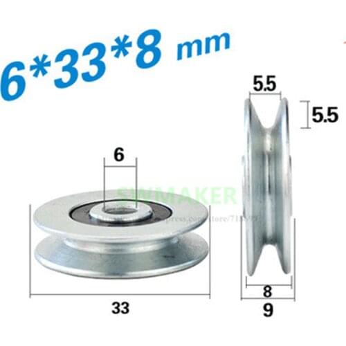 6*33*8mm V trough lifting wheel, bearing pulley, with Yuanbao rack / Tripod wire rope guide wheel, rolling pulley
