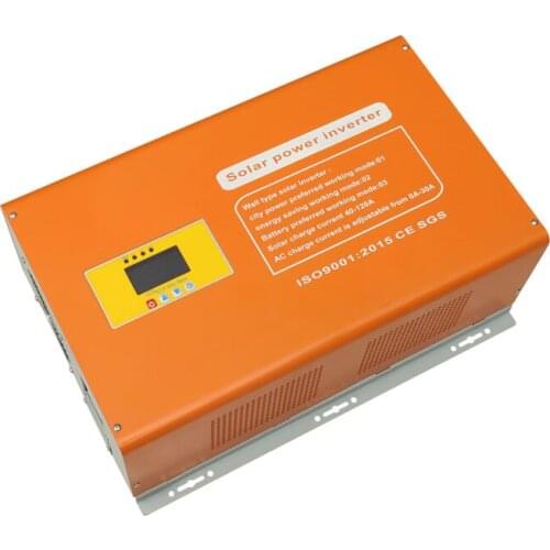 Portable Waterproof 6kw 48vdc 220vac 50hz/60hz hybrid solar inverter with MPPT solar controller/charger
