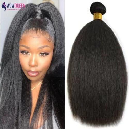 Kinky Straight Bundles Wowqueen Brazilian Hair Weave Bundles 30 inch Bundles Human Hair Extension 1/3/4 Pcs 32 34 36 38 Inch