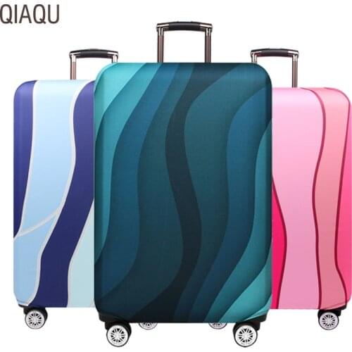 QIAQU Thick Wavy Stripe Travel Suitcase Protect Cover Luggage Case Elastic Luggage Dust Cover 18-32 Inch Travel Accessories