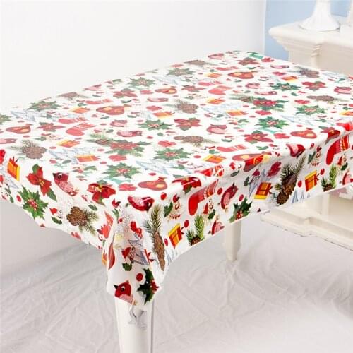 Christmas Tablecloth Christmas Deer Colorful Maple Fresh Table Cloth New Korean Style PVC Table Cover