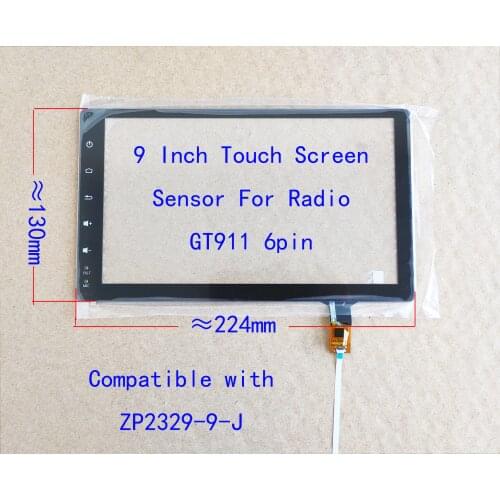 9 inch Touch Screen Sensor Digitizer For Radio Carplay Hand Writer Panel ZP2329-9-J For BMW E39 E53 X5 BENZ GT911 6pin 224*130mm