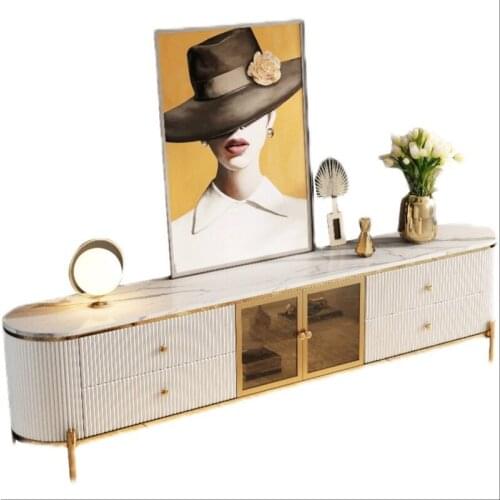 Board TV cabinet tea table combination modern simplicity 2021 new small family living room high-grade floor cabinet