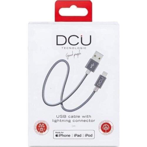 USB charger cable DCU Lightning iPhone Grey 1 m