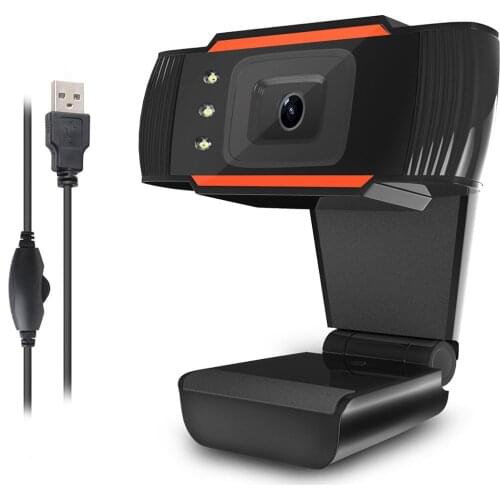 480P Webcam With Microphone LED Lights Optical Lens Auto Focus USB 2.0 Web Camera Computer Webcam For Live Streaming Webcam