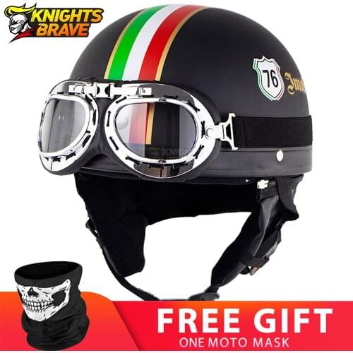 Retro Motorcycle Helmet Vintage Scooter Casco Moto Motorbike Open Face Half Helme Casco Vintage Helmet For Men And Women