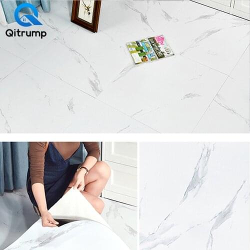 Waterproof Marble Vinyl Floor Stickers Self Adhesive Oil Proof Wallpaper Kitchen Bathroom Living Room Wall Ground Sticker Decals