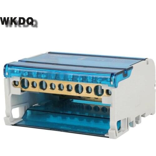 WKH411 Din Rail Terminal Blocks Modular Screw Connection Power Distribution Block Box Universal Electric Wire Junction Box