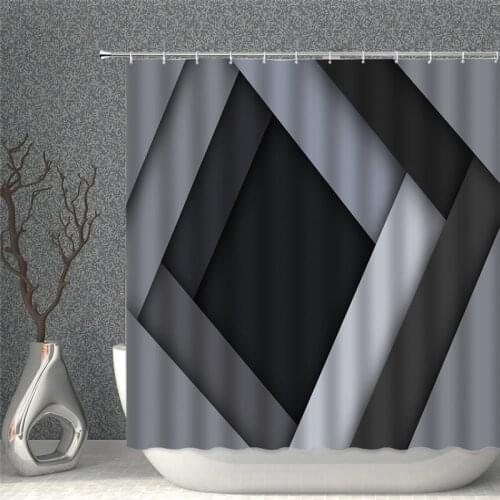 Modern Style Irregular Puzzle Shower Curtain Geometric Print Waterproof Polyester Fabric Bathroom Curtains For Home Decor