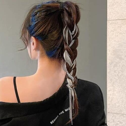 1PC DIY Beaded Long Tassel Braided Hair Chains Jewelry for Women Vintage Bridal Make Up Hair Extension Head Chains Best Gifts