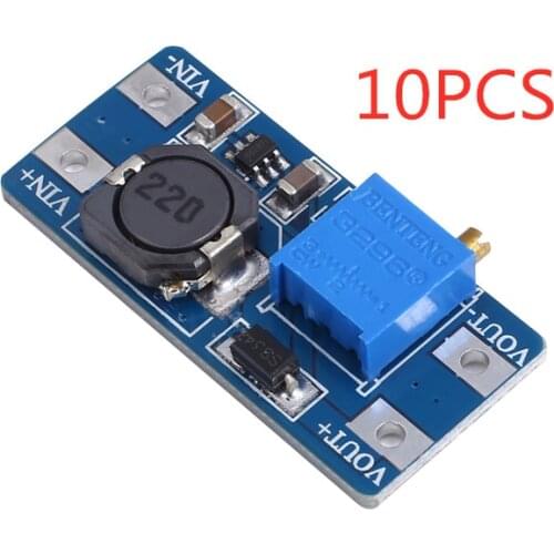 10PCS MT3608 DC-DC Step Up Converter Booster Power Supply Module Boost Step-up Board MAX output 28V 2A for arduino
