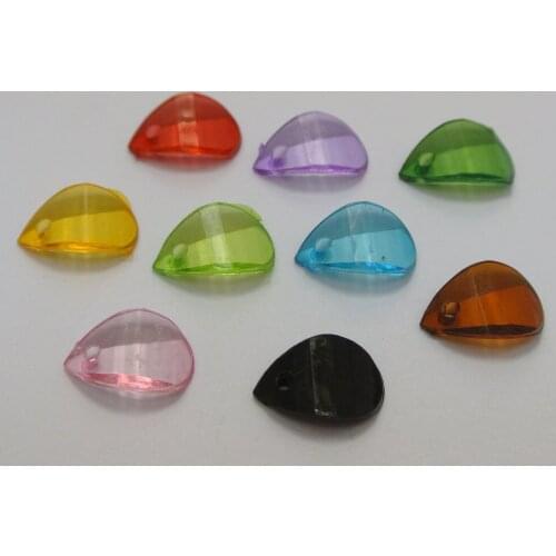 200 Mixed Color Transparent Acrylic Flower Petal Charm Pendants 13X9mm