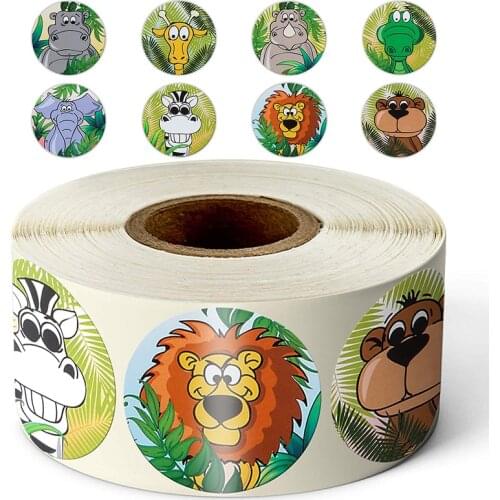 500Pcs/roll Cute Animal Cartoon Stickers For Kids Classic Toys Sticker Kawaii Stationery Stickers School Teacher Reward Sticker