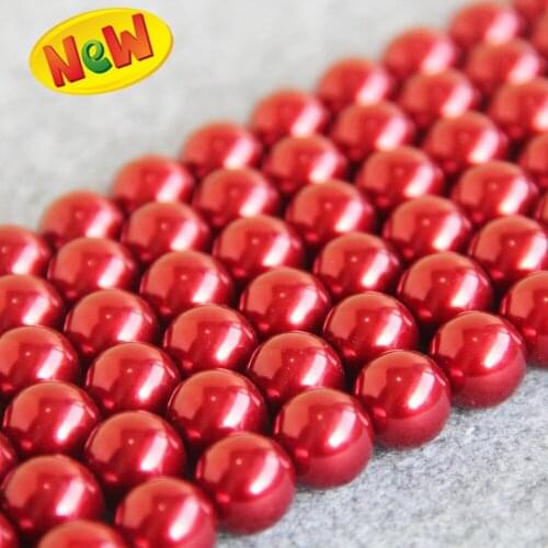 New For Necklace&Bracelet 4 6 8 10 12 14mm Dark Red Shell Pearl Beads DIY Gifts For Women Girl Loose Beads Jewelry Making Design