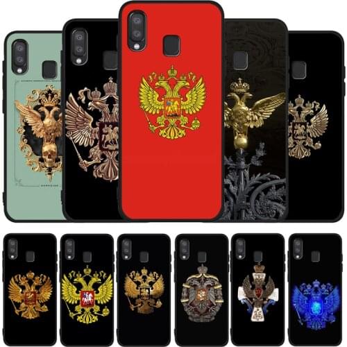 Russian Eagle black phone Case For Samsung A10 30 40 50 30S 50S 60 70 M10 (M20 M40 A01 31 51 71 A20E A21S)