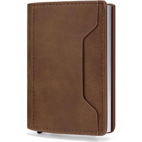 Rfid Blocking Protection Mens ID Card Case Top Pu Leather Wallet Card Holder Womens Wallet Made Of Leather Short Smart Wallet