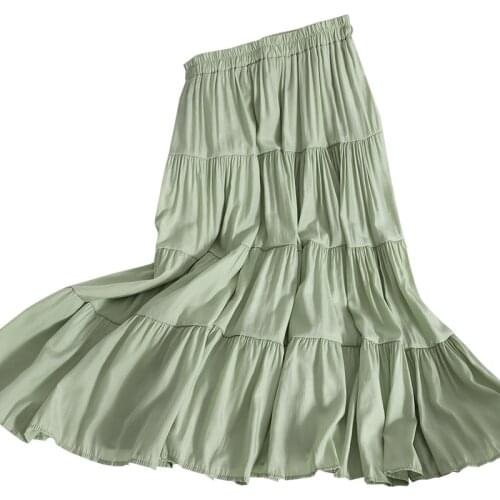 Cheap wholesale 2021 spring summer autumn new fashion casual sexy women Skirt woman female OL green skirts Vy3879
